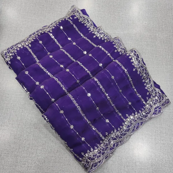 Trending Fendy Silk Saree With Complete Zari and Sequence Work  | SR179